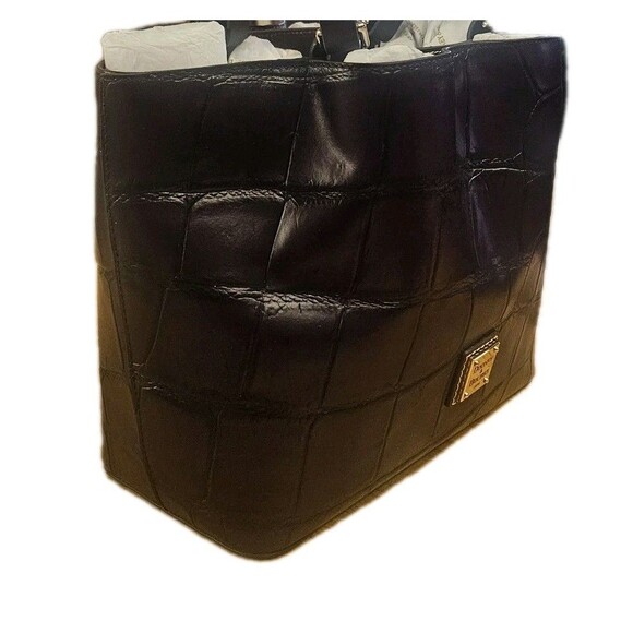 Dooney & Bourke Denison Croco Medium Small Flynn Top Handle Tote Bordeaux NWT - Picture 4 of 8